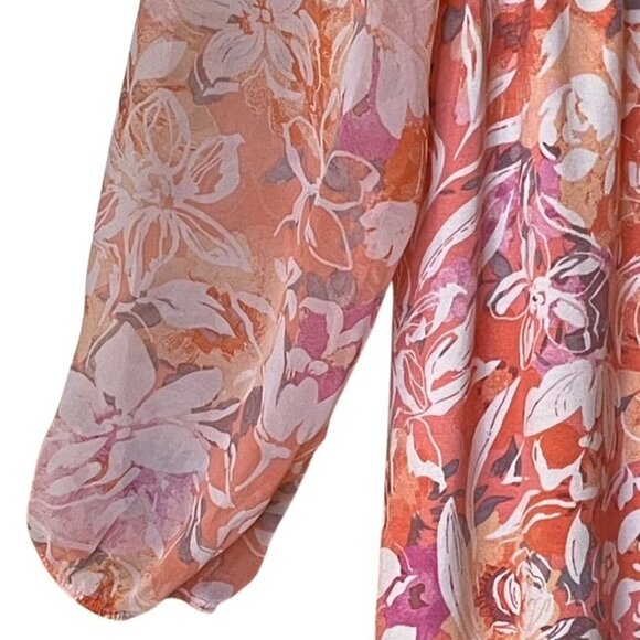 TORRID Super Soft Floral Knit Empire Waist Blouse - Size 1X - Picture 4 of 8